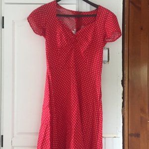 Rockabilly Style Red and White Polka Dot Dress